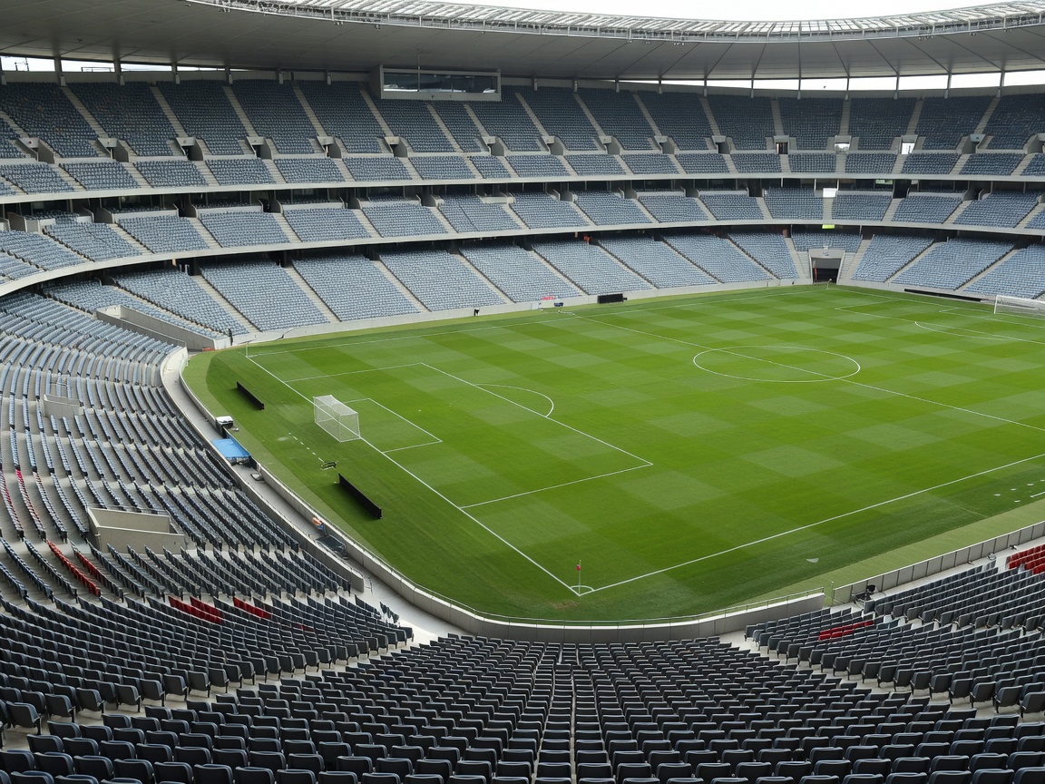 Generic view of empty stadium seating awaiting a football match